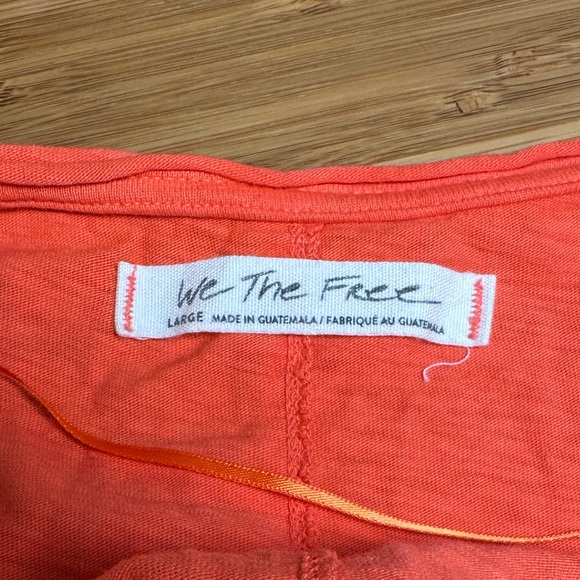 Free People Vibrant Orange Drape Neck Blouse - Picture 3 of 5